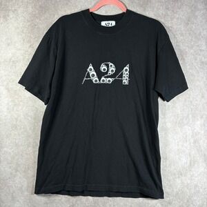 A24 Black Graphic Logo Short Sleeve Crew Neck Cotton Jersey Men's T-Shirt Medium